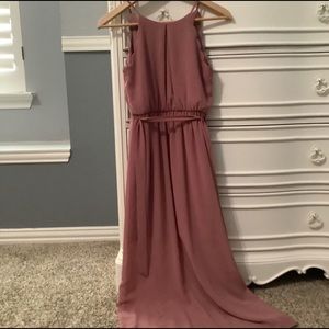 long dull pink color dress